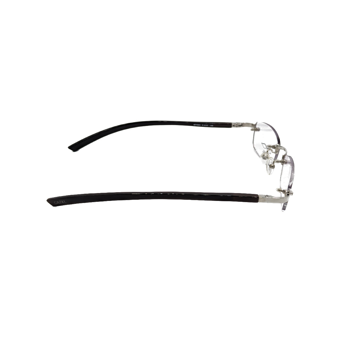 Gazal Eyewear Sticks and Stones GT 7004 Rimless White Gold Brown Horn Side