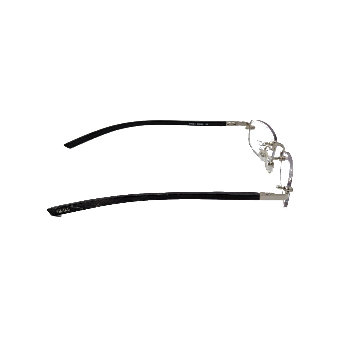 Gazal Eyewear Sticks and Stones GT 7004 Rimless White Gold Black White Horn Side